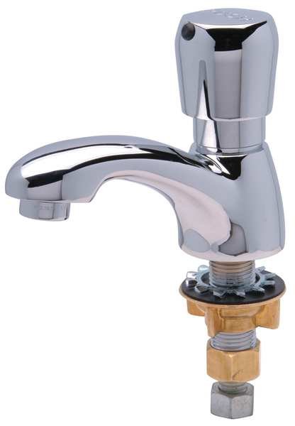 Metering Single Hole Mount, 1 Hole Low Arc Bathroom Faucet, Polished chrome, Zurn, Mfr#: Z86100-XL-MY