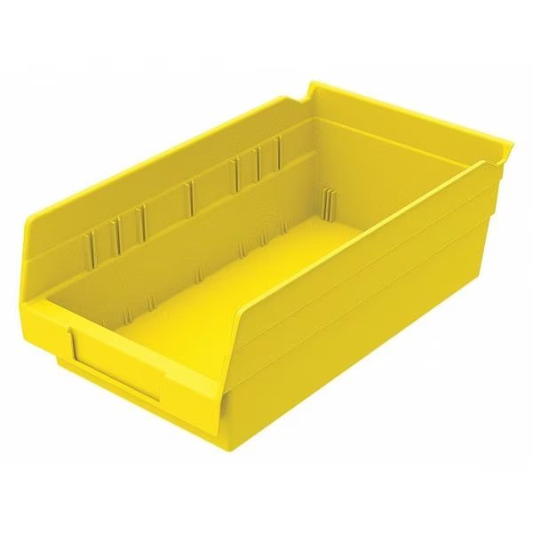 Shelf Storage Bin, Yellow, Plastic, 11 5/8 in L x 6 5/8 in W x 4 in H, 15 lb Load Capacity, EnjoyTool select, Mfr# 30130YELLOBLANK