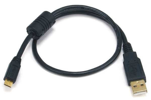 USB 2.0 Cable, 1.5 ft.L, Black, MONOPRICE, Mfr# 5456