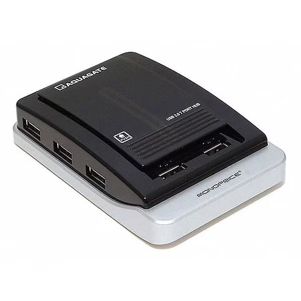 USB Hub, 7P, 44 in cable, 4-1/2in L, 3in W, Monoprice, Mfr#: 5328