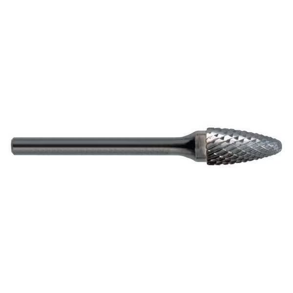 Carbide Bur, 1848 SF-1 CLE-SF Round Nose Tree Bur Double Cut 6.00mmx 6mm Hardened Steel Shank, CLE-LINE, Mfr# C17524