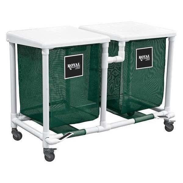 PVC Hamper, 35 gal., Dbl, Green, FP, Royal Basket Trucks, Mfr#: R35-EEX-H2F-3ULN