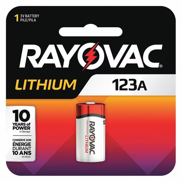Battery, 3V Lithium, Rayovac, Mfr#: RL123A-1