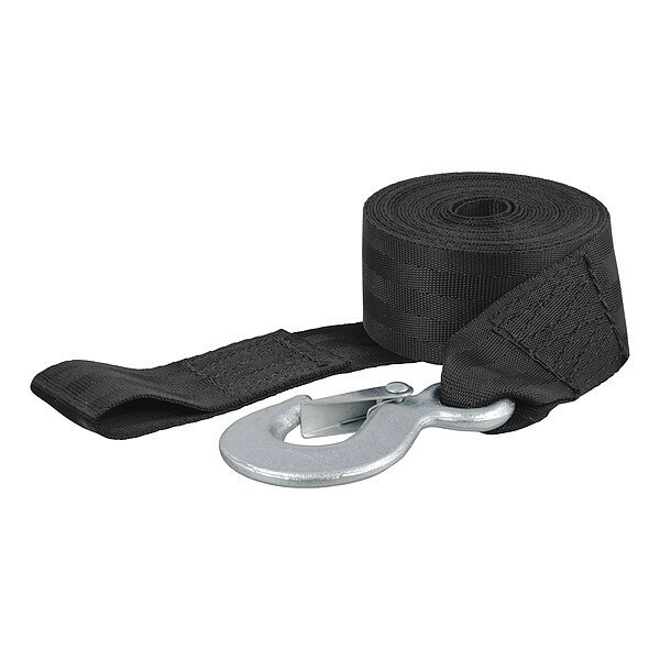Winch Strap w/Snap Hook, 15 ft., Curt, Mfr#: 29450