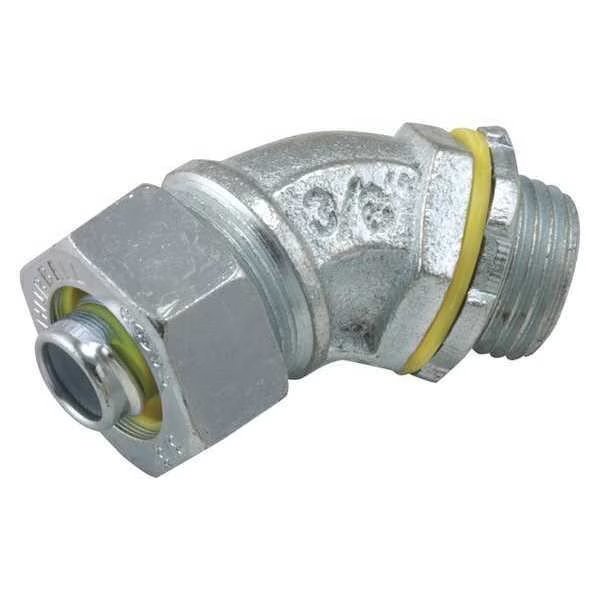 Noninsulated Connector, 1-1/4 In., 45 Deg, RACO, Mfr# 3445