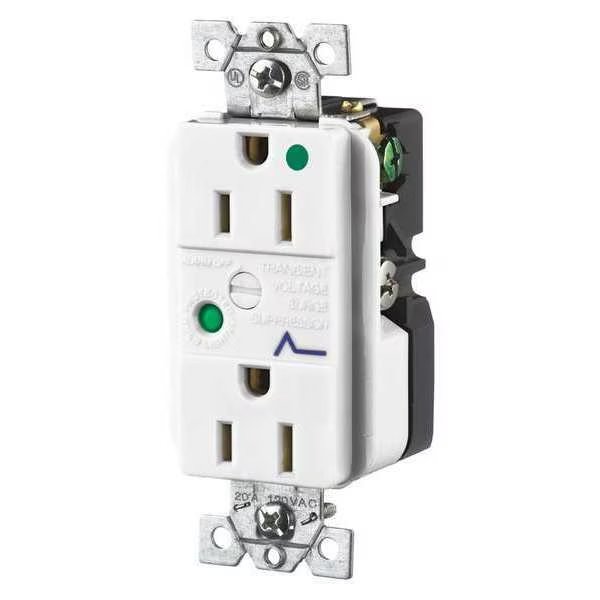 Receptacle, 15 A Amps, 125V AC, Flush Mount, Decorator Duplex Outlet, 5-15R, White, EnjoyTool select, Mfr# SP82WA