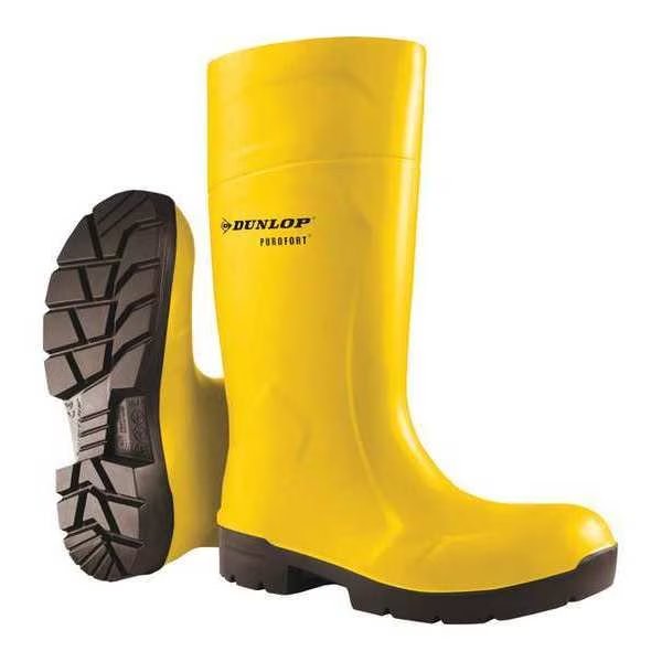 Size 7 Unisex Steel Rubber Boot, Yellow, DUNLOP, Mfr# 6123155