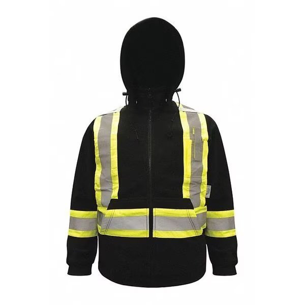 Safety Fleece Hoodie, Black, L, VIKING, Mfr# 6420BK-L