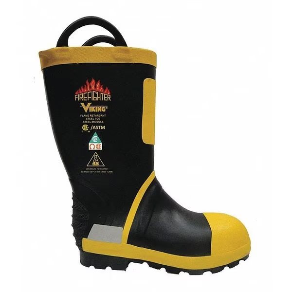 Fire Boot Felt Lined, Yllw/Blk, Size 13, PR, VIKING, Mfr# VW90-13