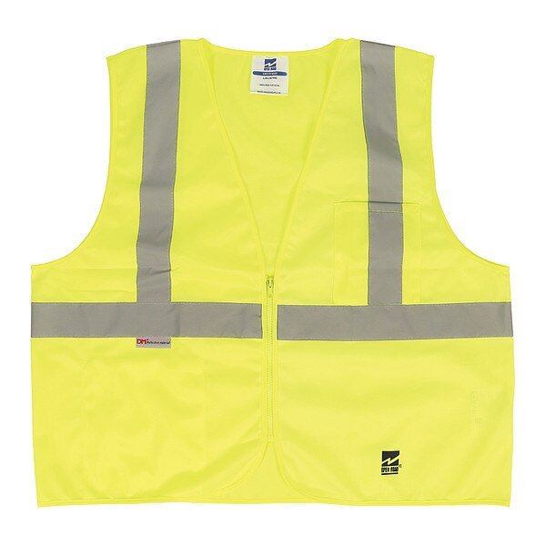 Safety Vest, Zipper, Green, L/XL, PK25, OPEN ROAD, Mfr# U6109G-L/XL