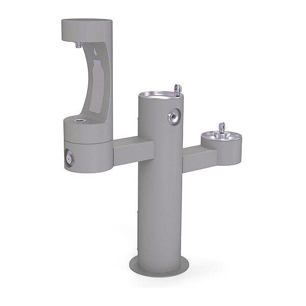 Outdoor, Gray, Yes ADA, EZH20 Bottle Filling Station, Pedstl, Gry, ELKAY, Mfr# LK4430BF1MGRY
