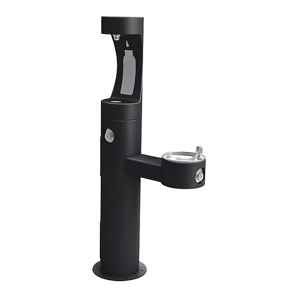 Outdoor, Black, Yes ADA, EZH20 Bttl Fill Statn, Bi-Lvl, Ped Blk, Elkay, Mfr#: LK4420BF1UBLK