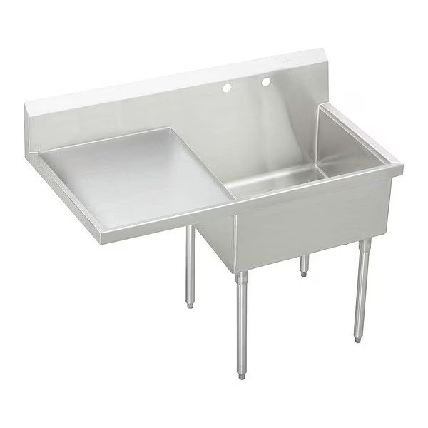 Weldbilt Scullery Sink Lustertone, Floor Mount, 2 Hole, Buffed Satin Finish, ELKAY, Mfr# WNSF8136L2