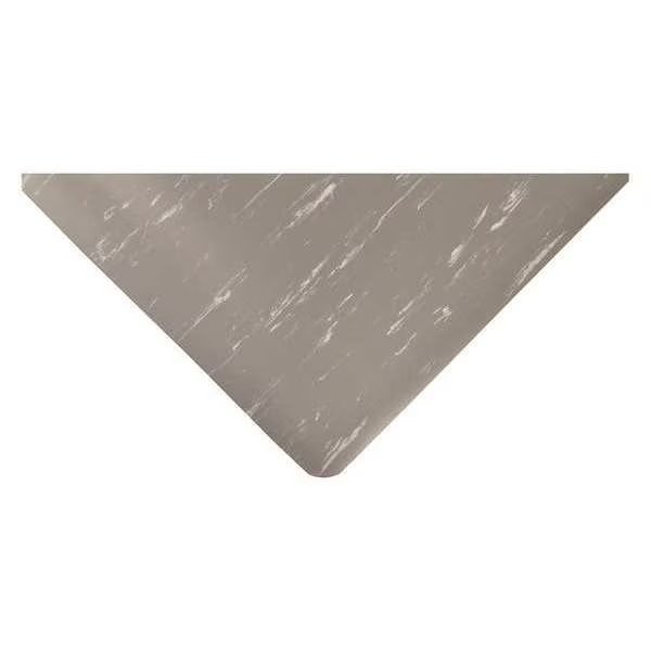 Antifatigue Runner, Gray/White, 12 ft. L x 3 ft. W, Vinyl, Marble Surface Pattern, 1