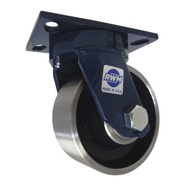 Kgpnls Plt Cstr, Swivel, Steel, 6