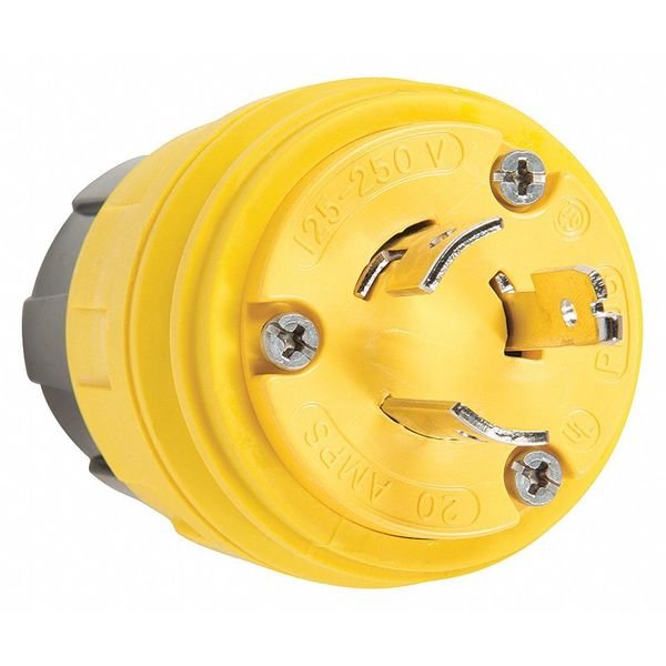 Watertight Locking Plug, 125/250VAC, 20A, Legrand, Mfr#: 26W08