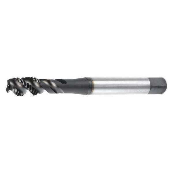 Spiral Flute Tap, M6-1.00, Bottoming, UNC, 3 Flutes, TiCN, WIDIA GTD, Mfr# GT335002