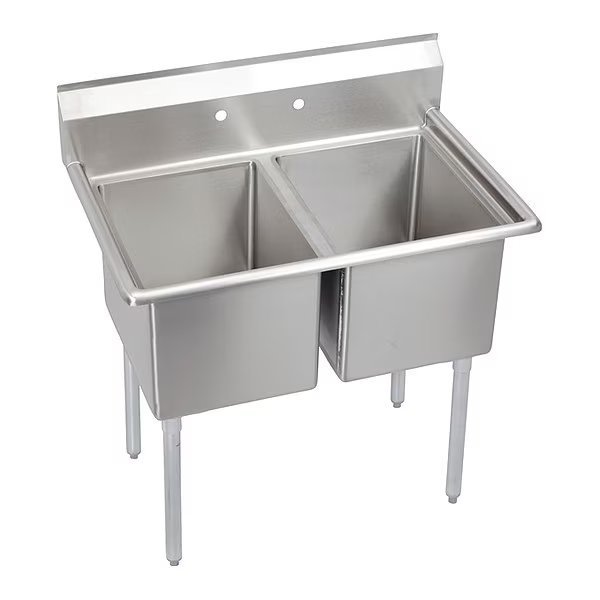 Sink, Scullery Mount, 1 Set, On Center Hole, #4 Finish Finish, Elkay, Mfr#: E2C24X24-0X