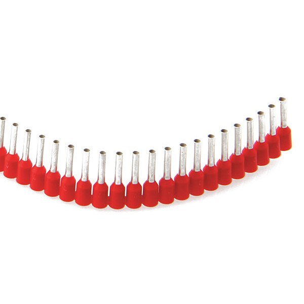 Ferrules Strips, 8mm, 1.0mm, Red, PK500, JOKARI, Mfr# 60110