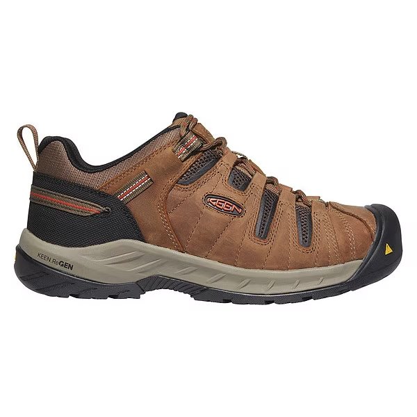 Size 8 Men's Hiker Shoe Steel Work Shoe, Shitake/Rust, KEEN, Mfr# 1023268