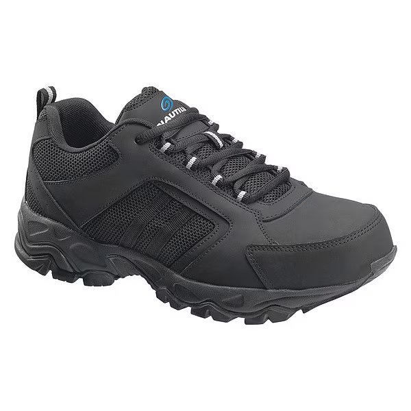Size 8-1/2 Men's Athletic Shoe Steel Work Shoe, Black, NAUTILUS SAFETY FOOTWEAR, Mfr# N2102