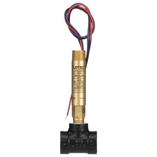 Liquid Flow Switch, SPDT, 125/250VAC, DWYER INSTRUMENTS, Mfr# V6EPB-B-S-2-MI