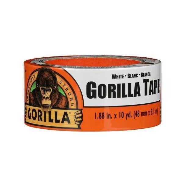 Duct Tape, White, 1 7/8inx10yd, 16.75 mil, GORILLA GLUE, Mfr# 6010002