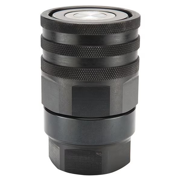 Hydraulic Quick Connect Hose Coupling, Steel Body, Thread-to-Connect Lock, 3/4