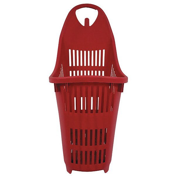 Rolling Hand Basket,PP,Red,35 3/64 in, Mfr#: 114705ROJ1, SHOPPING BASKET