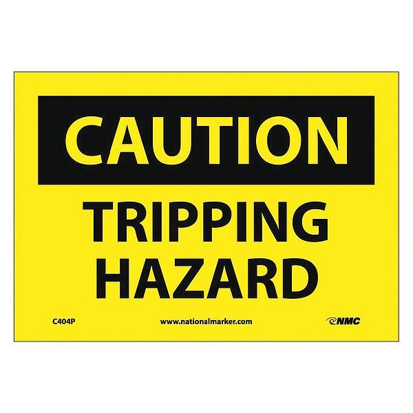 Caution Tripping Hazard Sign, C404P, NMC, Mfr# C404P