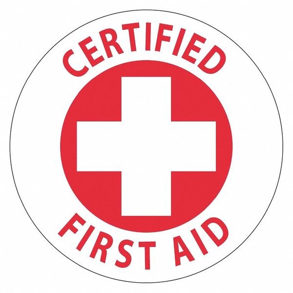 Certified First Aid Hard Hat Label, Pk25, NMC, Mfr# HH35