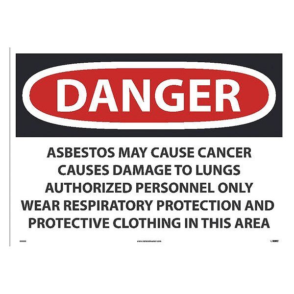 Danger Asbestos May Cause Cancer Sign, D23PD, NMC, Mfr# D23PD