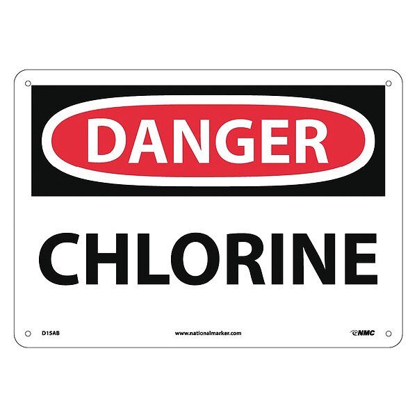 Danger Chlorine Sign, D15AB, NMC, Mfr# D15AB