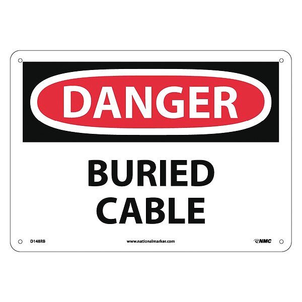 Danger Buried Cable Sign, D148RB, NMC, Mfr# D148RB