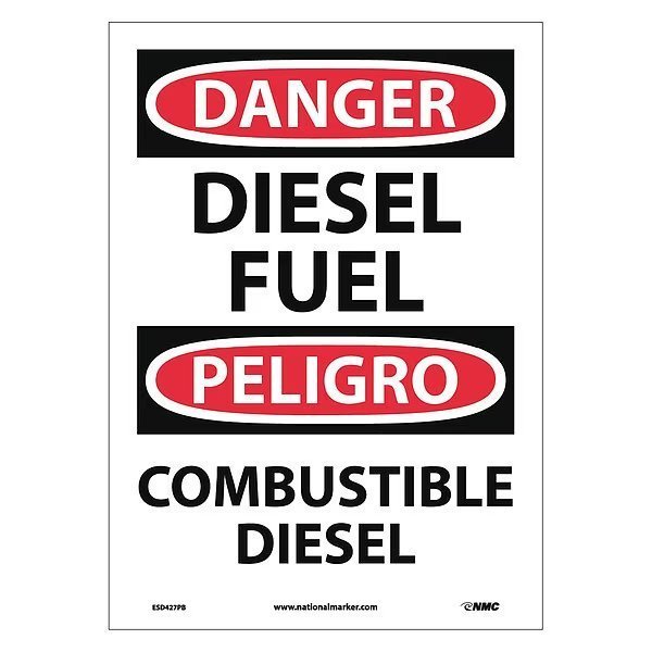 Danger Diesel Fuel Sign - Bilingual, ESD427PB, NMC, Mfr# ESD427PB