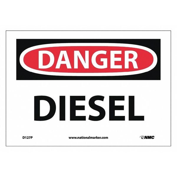 Danger Diesel Sign, D127P, Nmc, Mfr#: D127P