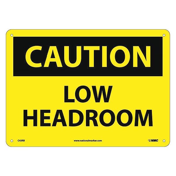 Caution Low Headroom Sign, NMC, Mfr# C43RB