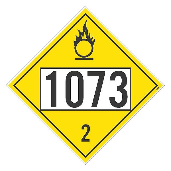 PLACARD, REFRIGERATED LIQUID OXYGEN, 10.75X10.75, Remvbl PS VINYL, Pk100, NMC, Mfr# DL97BPR100