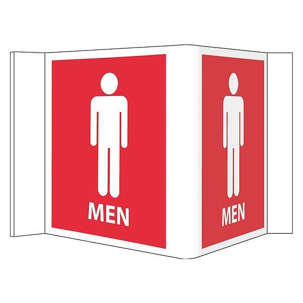 Men 3-View Sign, VS4R, NMC, Mfr# VS4R