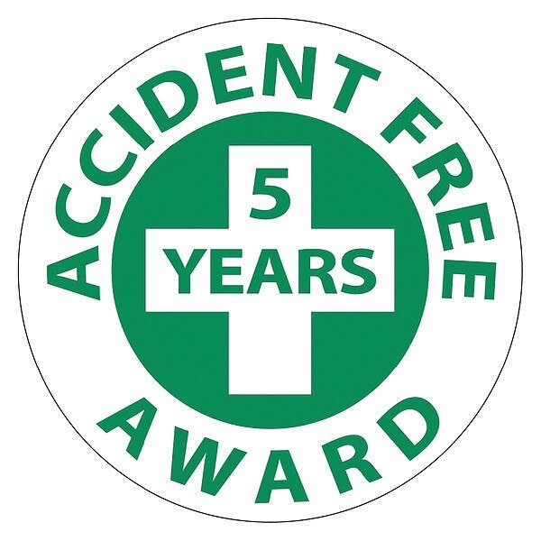 Accident Free 5 Years Award Hard Hat Emblem, Pk25, Nmc, Mfr#: HH32