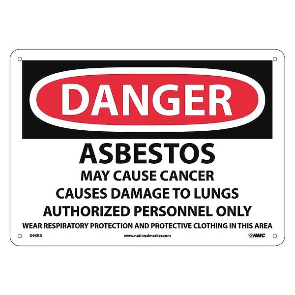Asbestos Cancer And Lung Disease Hazard, D95RB, NMC, Mfr# D95RB