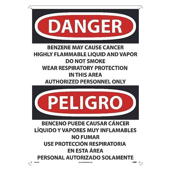 Benzene May Cause Cancer Highly Sign - Bilingual, ESD27AD, NMC, Mfr# ESD27AD