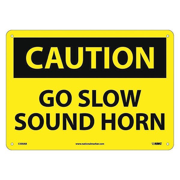 Caution Go Slow Sound Horn Sign, C500AB, NMC, Mfr# C500AB
