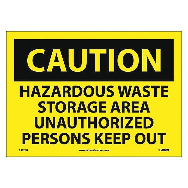 Caution Hazardous Waste Storage Area Sign, C512PB, Nmc, Mfr#: C512PB