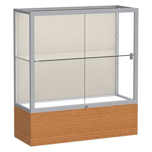 Counter Display Case 36x40x14, Plaque, Satin, WADDELL DISPLAY, Mfr# 2281PB-SN-MK