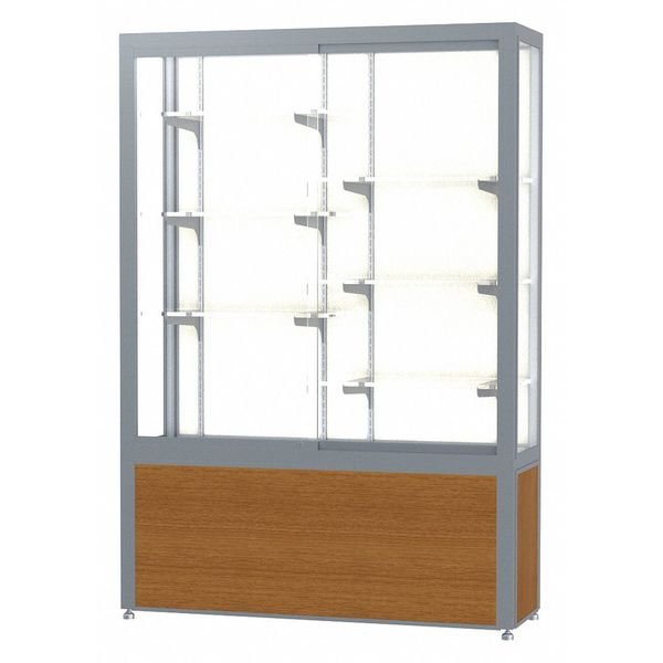 Display Case 48x66x16, Plaque, Satin, WADDELL DISPLAY, Mfr# 10404PB-SN-K