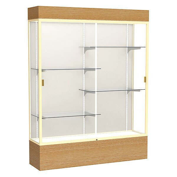 Lighted Floor Display Case 60x80x16, Plaque, Champange, Ghent, Mfr#: 2175PB-GD-AK
