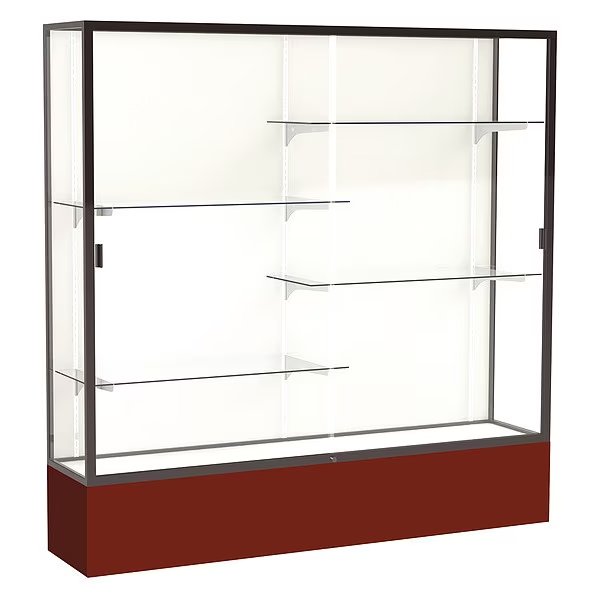 Spirit Floor Display Case 72x72x16, Plaque, Bronze, WADDELL DISPLAY, Mfr# 376PB-BZ-MN
