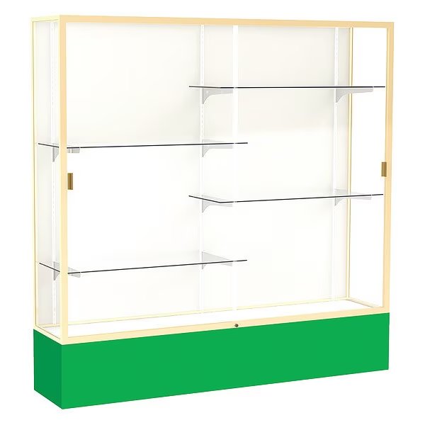 Spirit Floor Display Case 72x72x16, Plaque, Champange, WADDELL DISPLAY, Mfr# 376PB-GD-KG