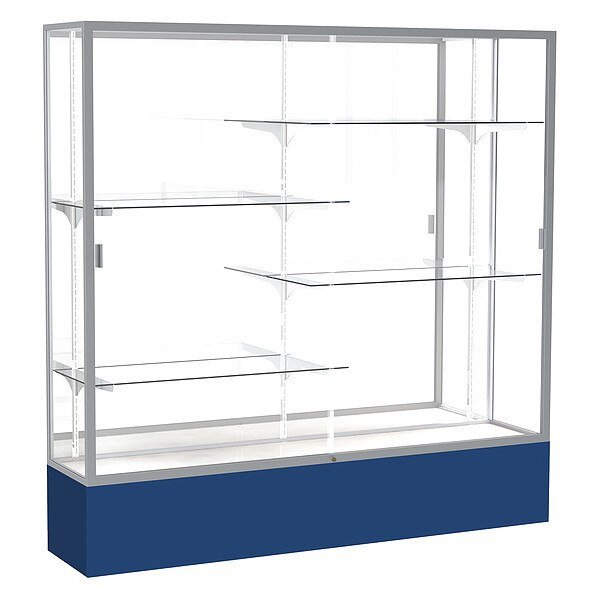 Spirit Floor Display Case 72x72x16, Mirror, Satin, WADDELL DISPLAY, Mfr# 376MB-SN-NY